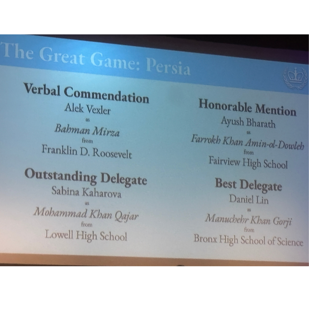 picture of screen with winners on it