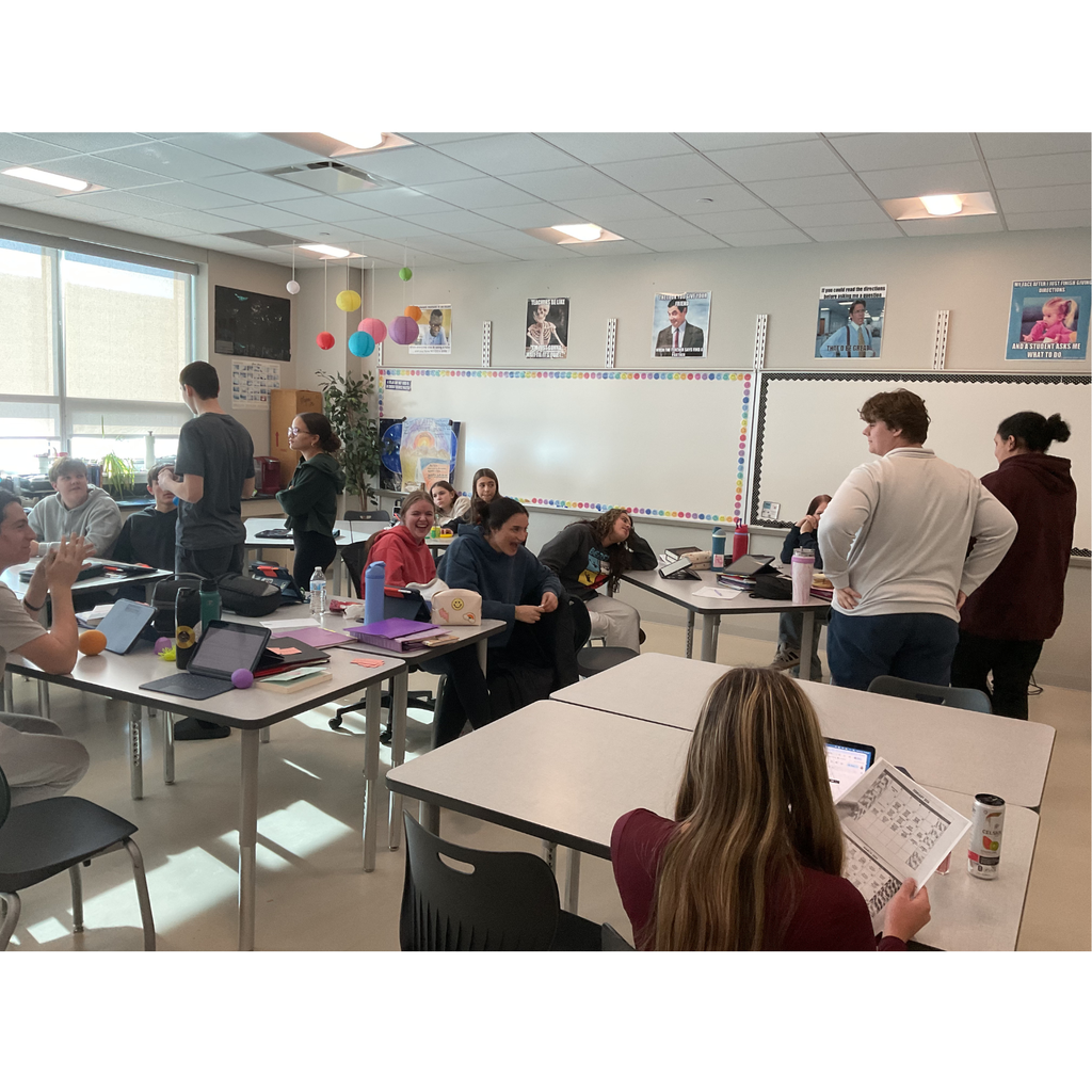 Sophomores in  biology classes are playing Biology Taboo to review vocabulary terms