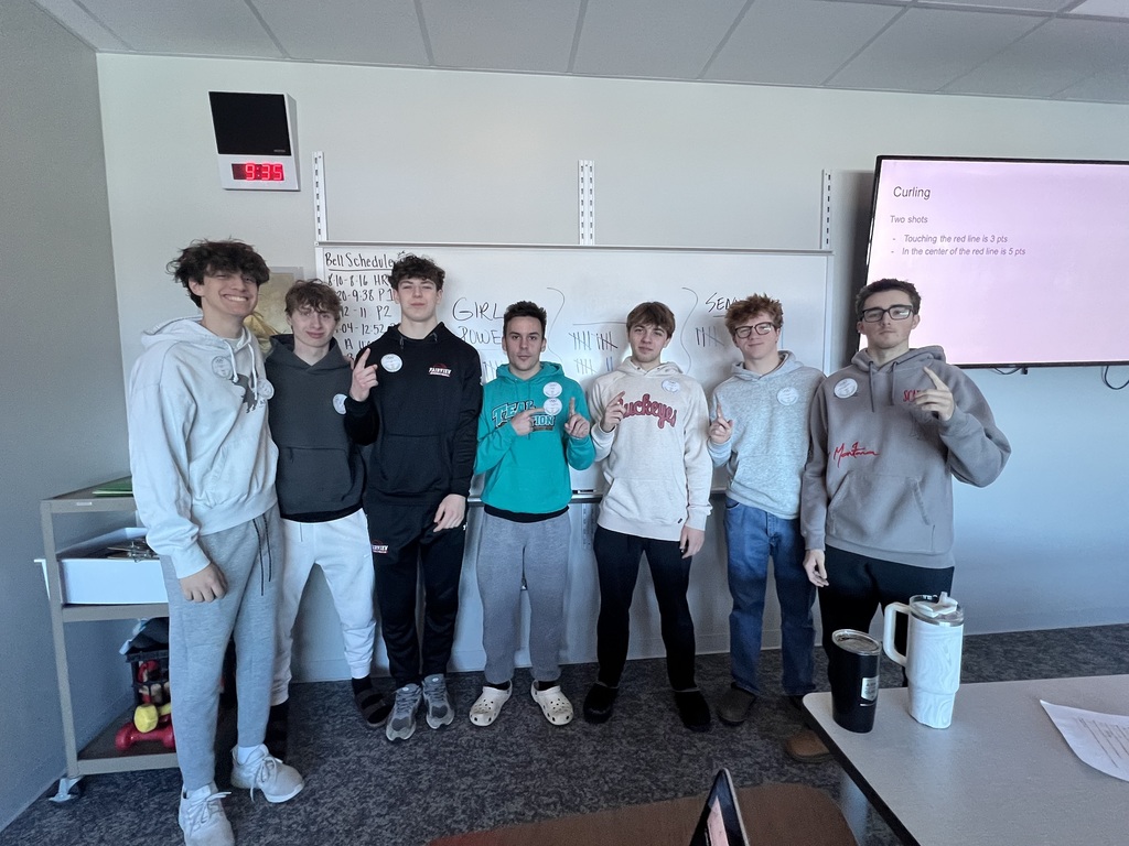 The students competed in Olympic trivia, classroom curling, paper football ski jumping and a hallway biathlon.