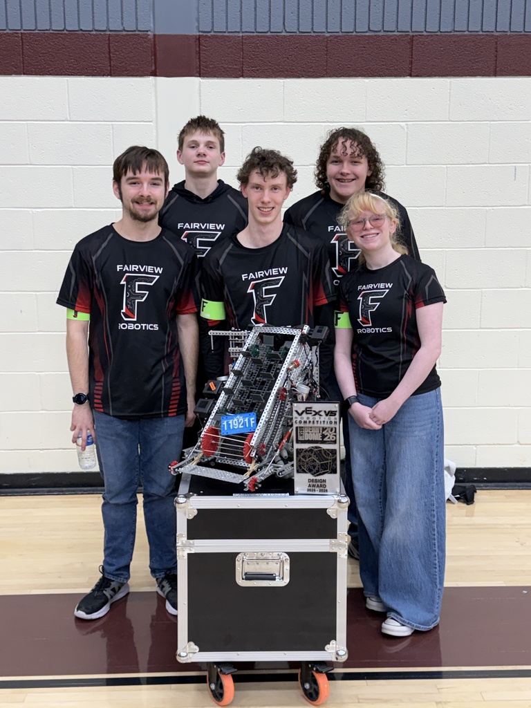 students with a robot