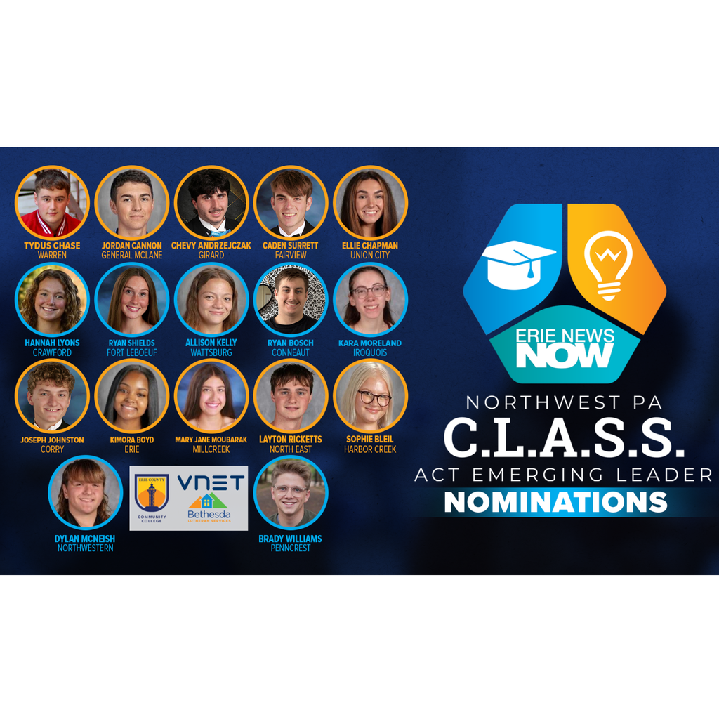 Caden Surrett was nominated for Northwest PA C.L.A.S.S. Act Emerging Leader by Mr. Dean Platz.