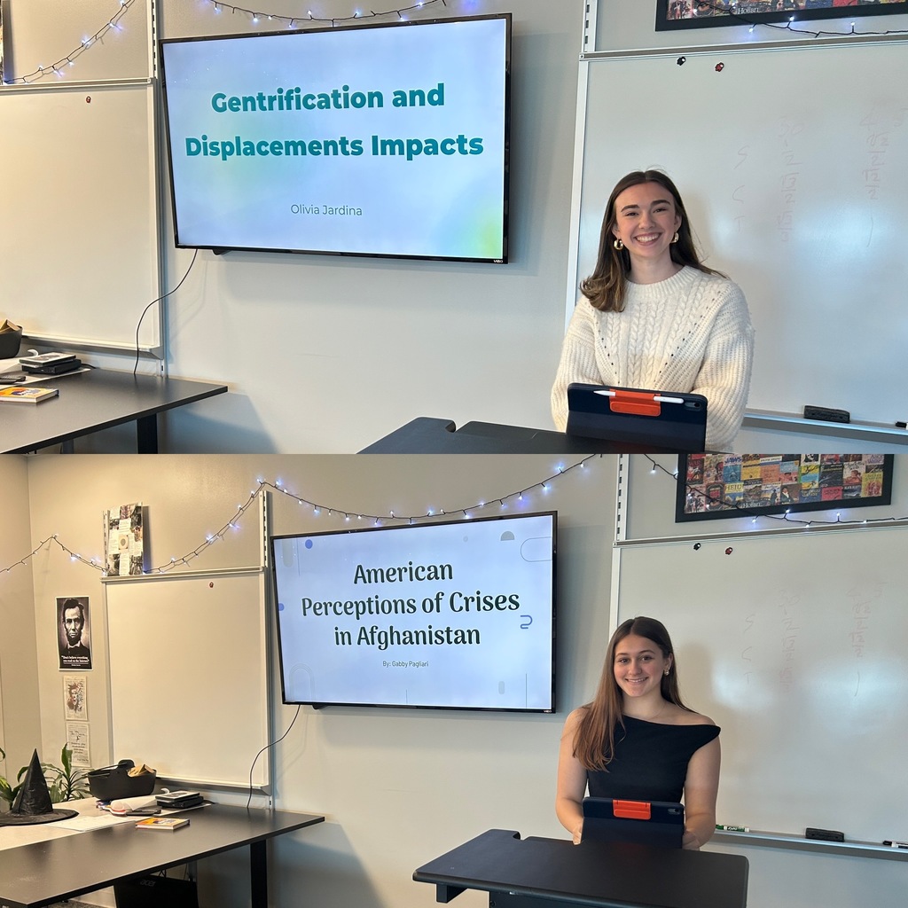 After researching topics inspired by stimulus sources, AP Seminar students wrote 2,000-word arguments and presented their conclusions to their classmates!