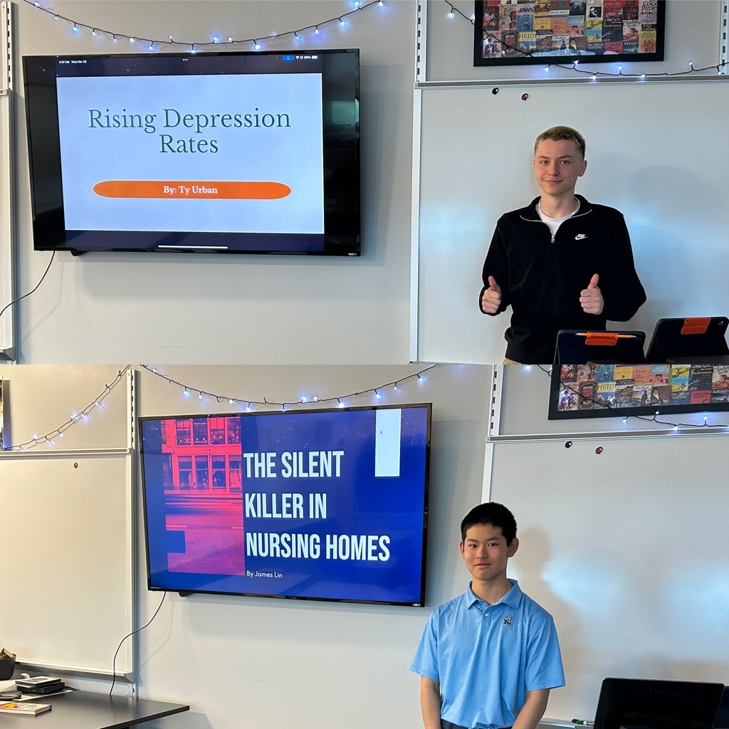 After researching topics inspired by stimulus sources, AP Seminar students wrote 2,000-word arguments and presented their conclusions to their classmates!