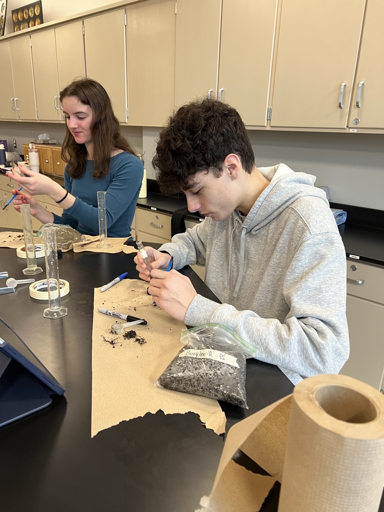 Freshmen environmental science students spent two days in lab determining the characteristics of the soil samples they brought to school.