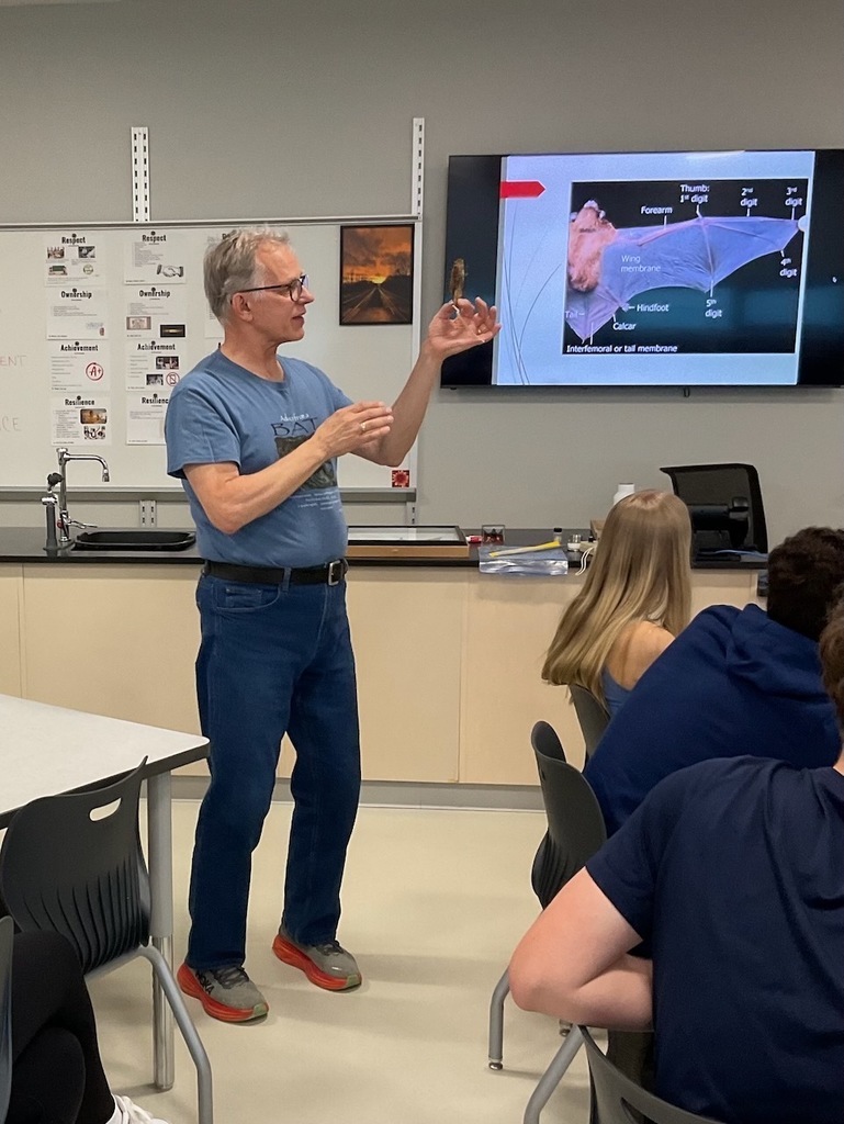 Dr. Steve Ropski, a former Gannon professor, came in to share his knowledge of bats.
