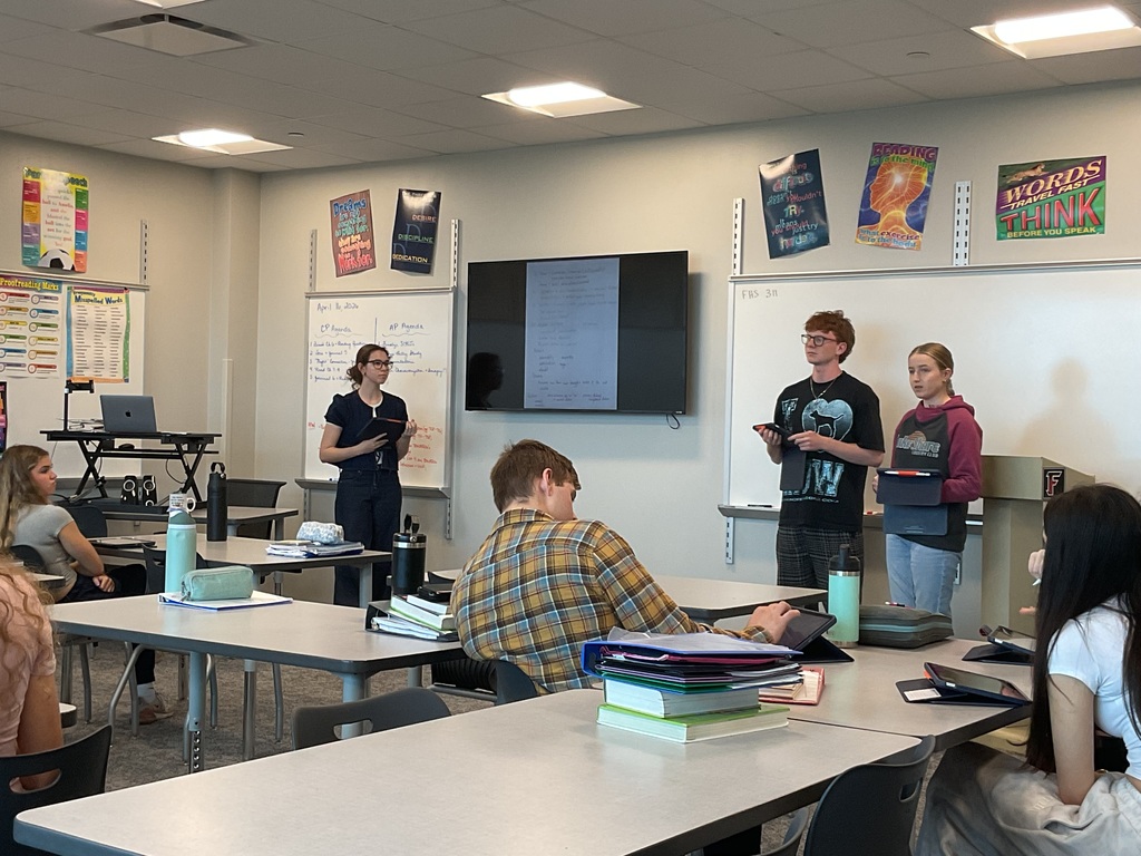 The AP English Literature and Composition students created engaging presentations to share their analysis of various poems as they prepare for the upcoming AP Exam.