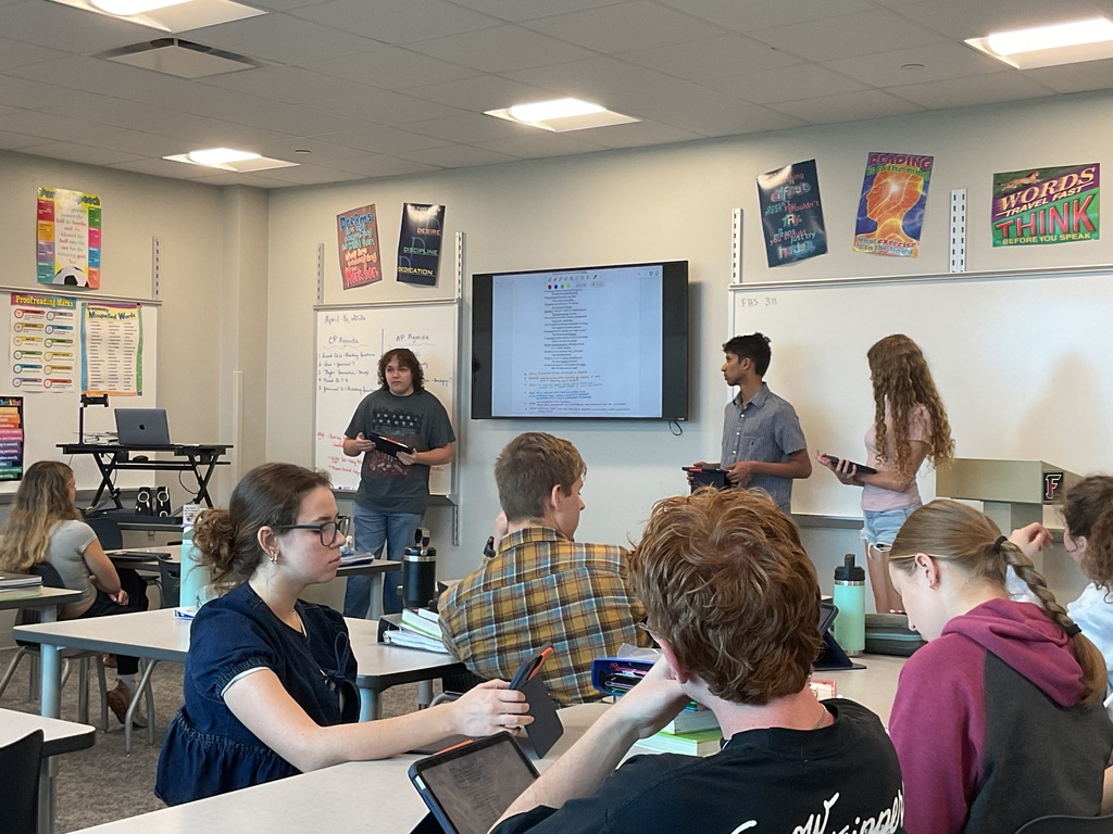 The AP English Literature and Composition students created engaging presentations to share their analysis of various poems as they prepare for the upcoming AP Exam.