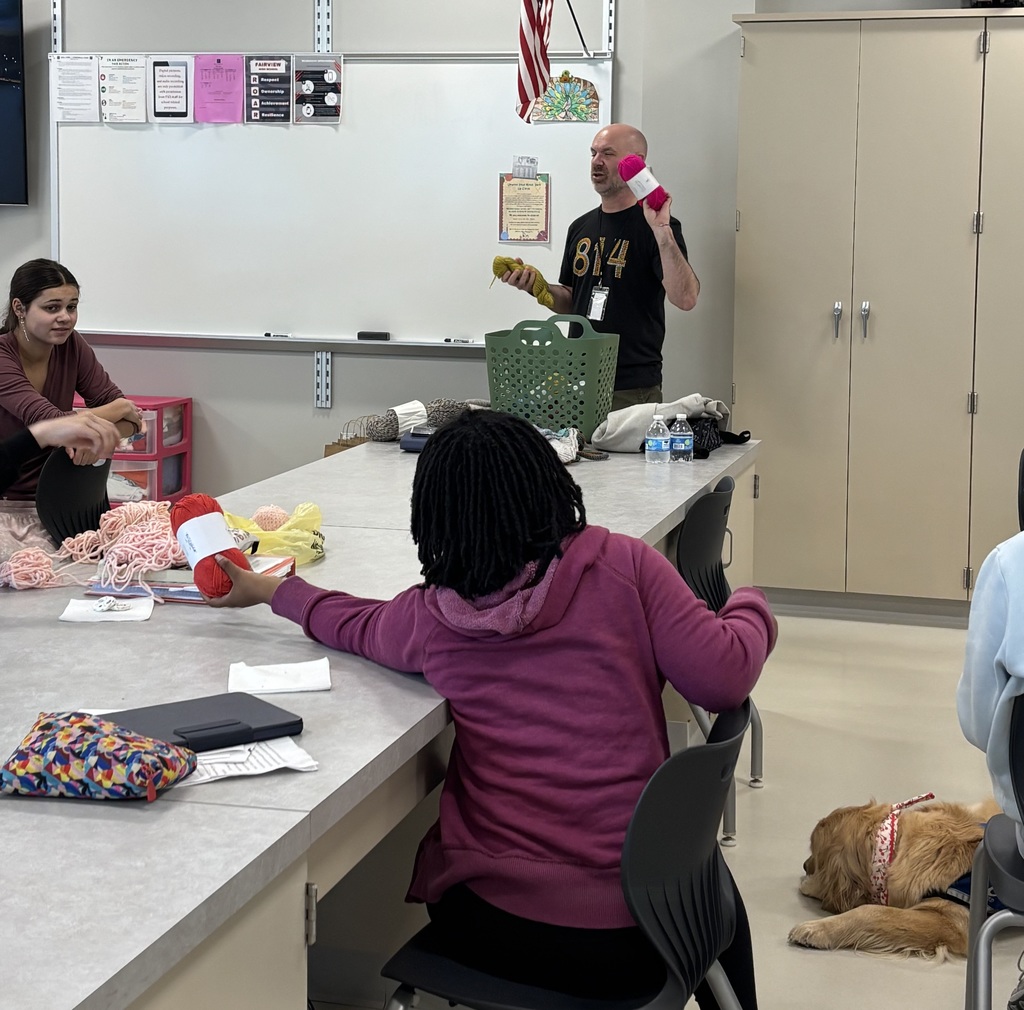 Crochet, Fashion, and Design Clubs had an amazing hands-on visit from the owner of Hanks Yarn Supply Co.—right here in Erie!