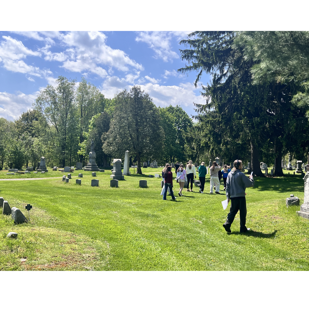 Erie Experience classes visited the Fairview Cemetery and Alms House Cemetery this week. The students learned about the famous people buried in the Fairview Cemetery and learned about the sad, past history of "Paupers' Field."