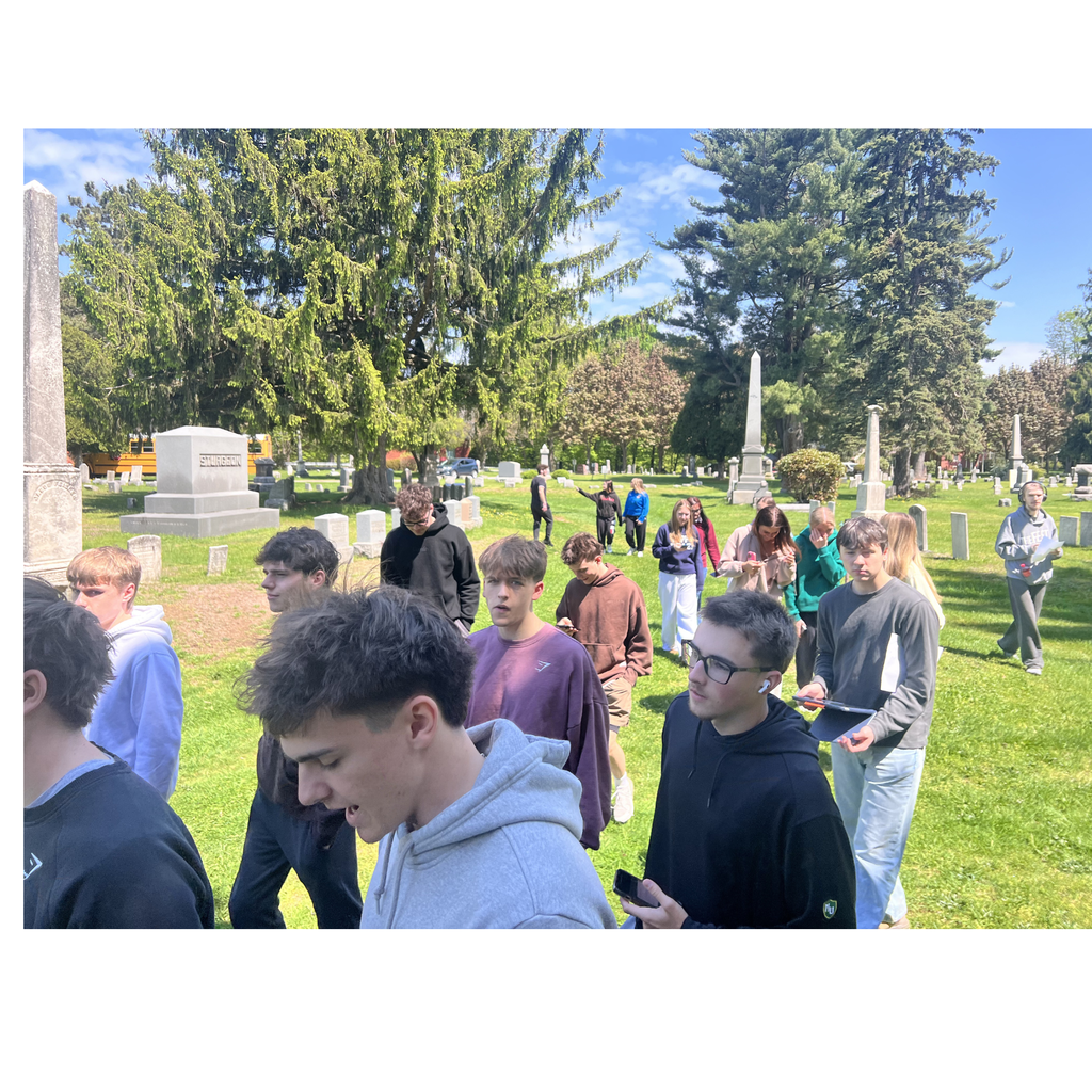Erie Experience classes visited the Fairview Cemetery and Alms House Cemetery this week. The students learned about the famous people buried in the Fairview Cemetery and learned about the sad, past history of "Paupers' Field."