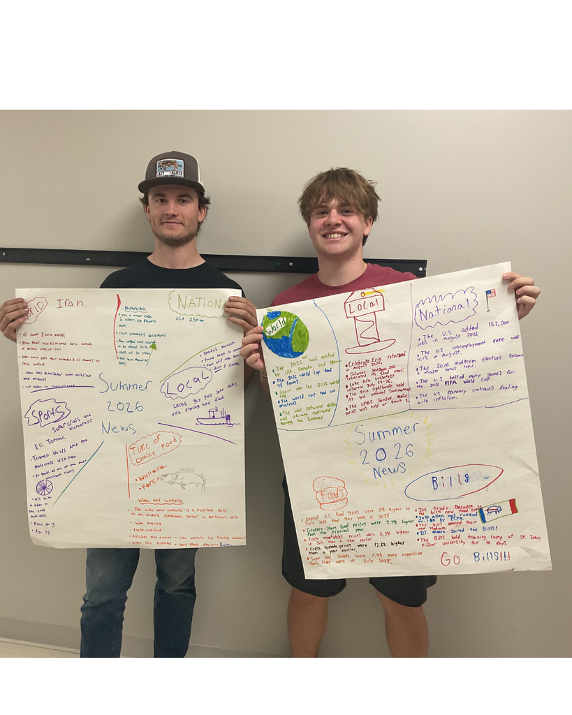 2 students holding posters