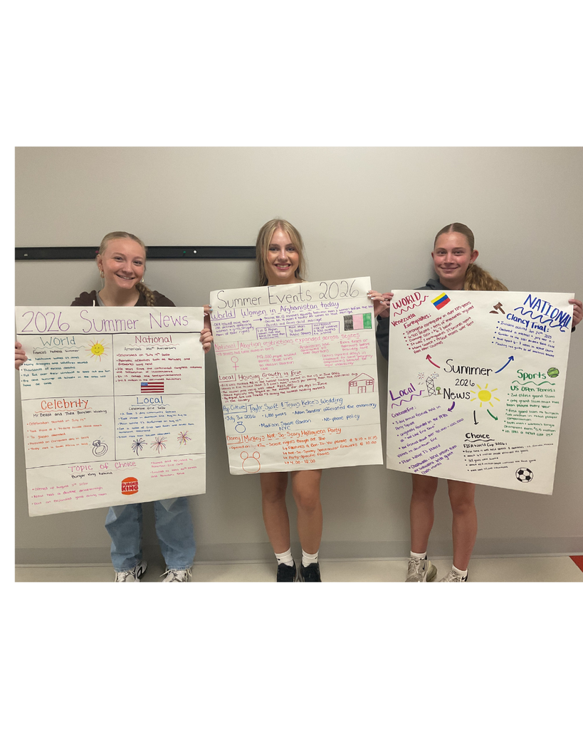 3 students holding posters