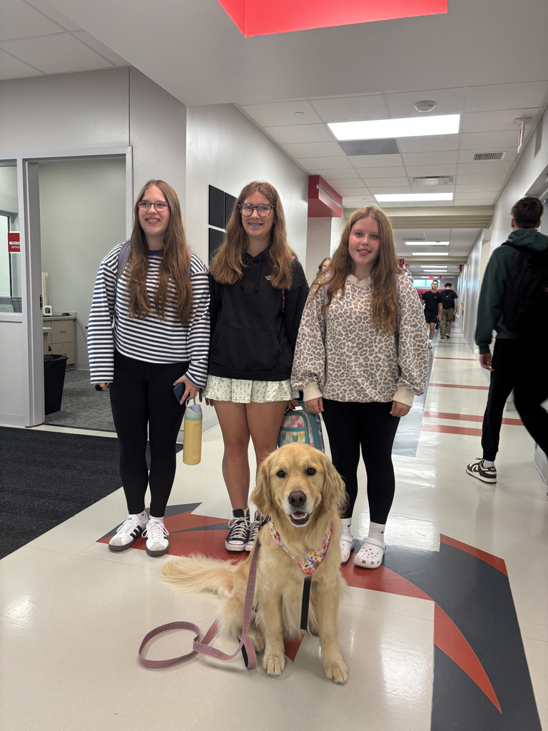 students with dog