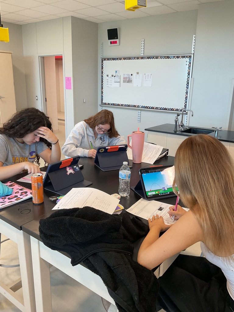 students working on ipad