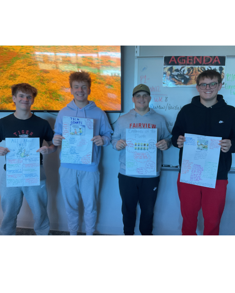 4 students holding posters
