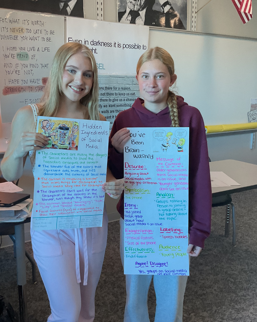 2 students holding posters