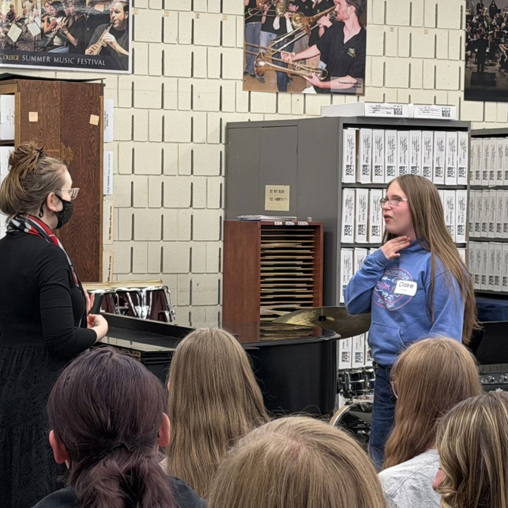 student with voice teacher