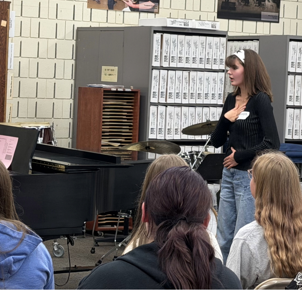 student with voice teacher