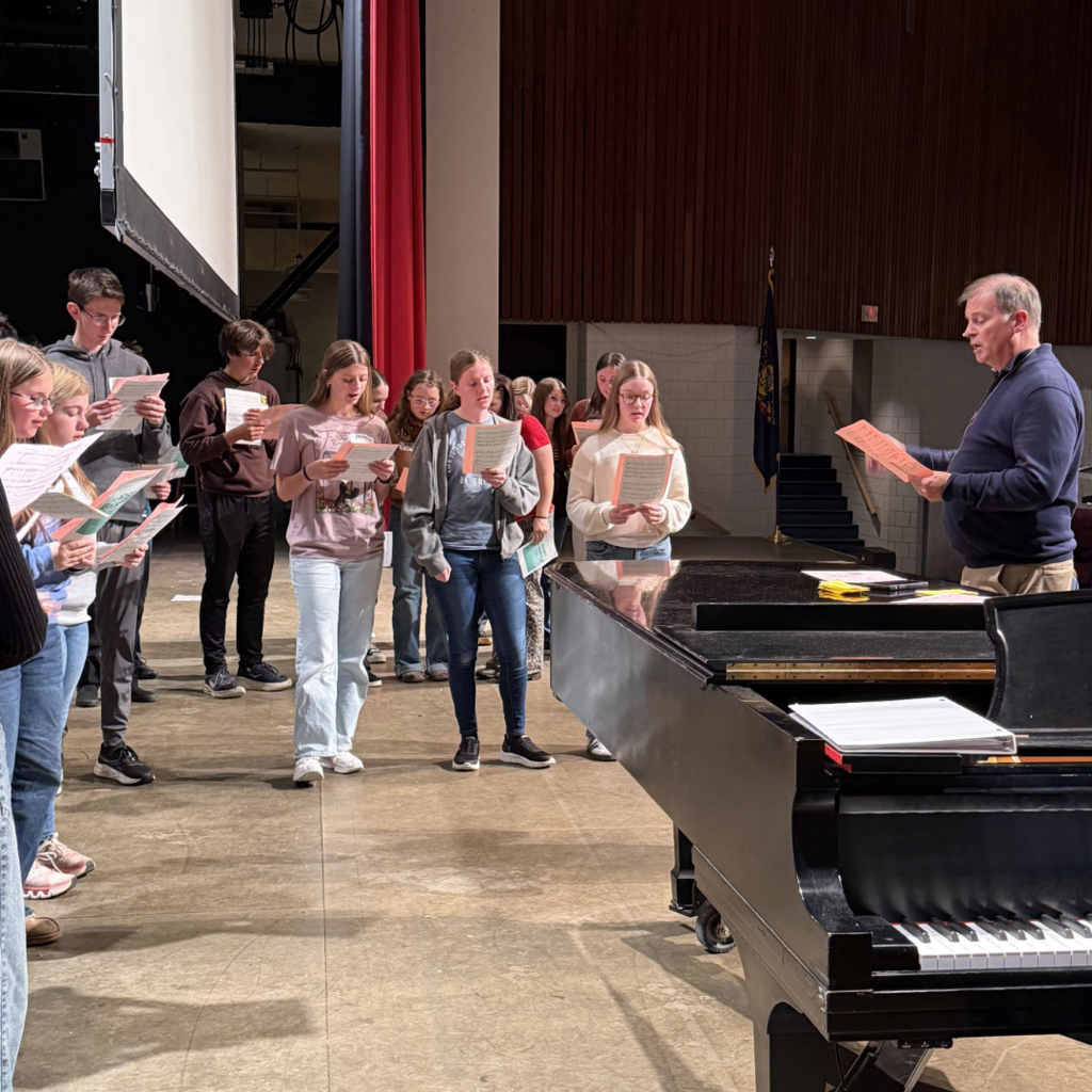 students singing