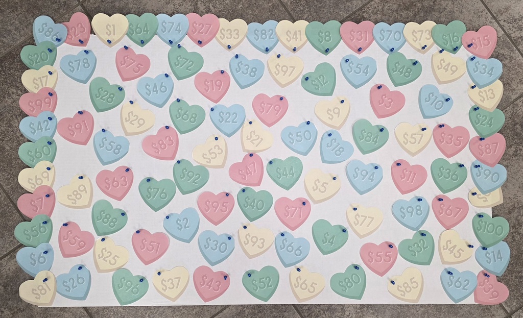 Honor Society Fundraiser Heart Board