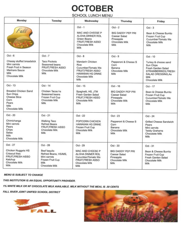 lunch menu