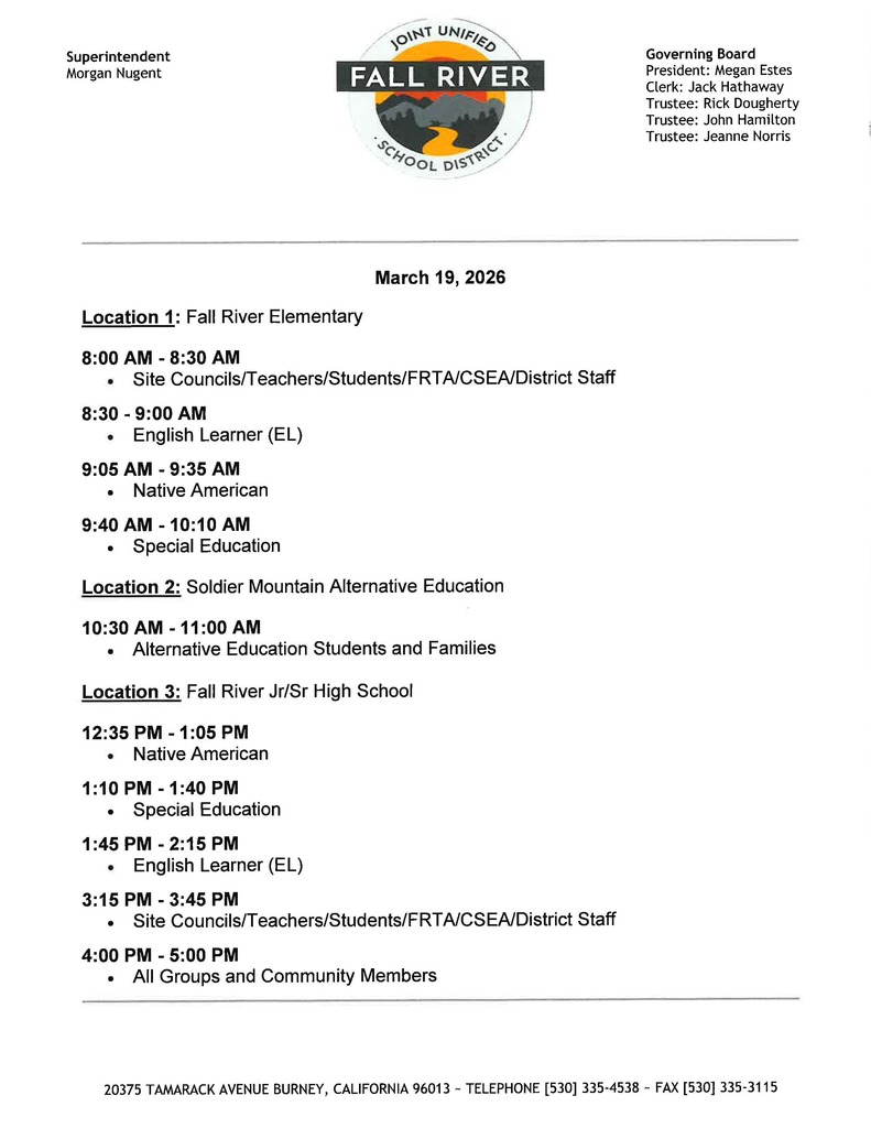 Flyer of upcoming LCAP meetings