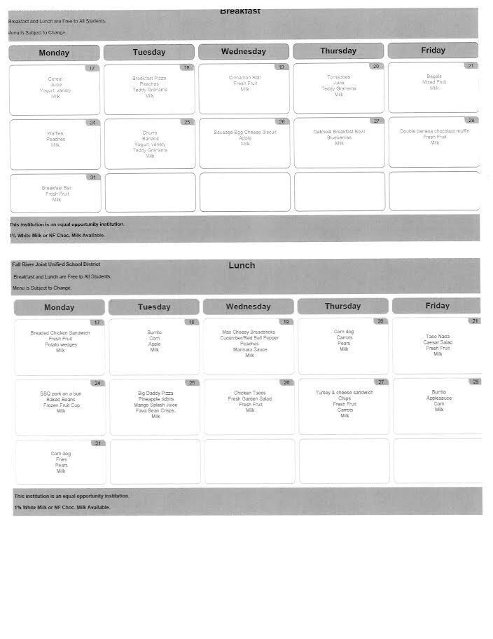 Breakfast and Lunch Menu