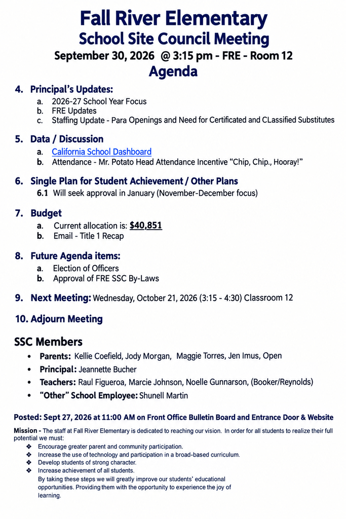 SSC Meeting Agenda page 2