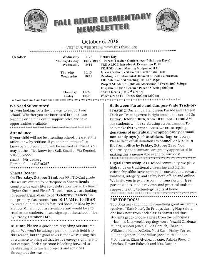 Newsletter 10/6/26
