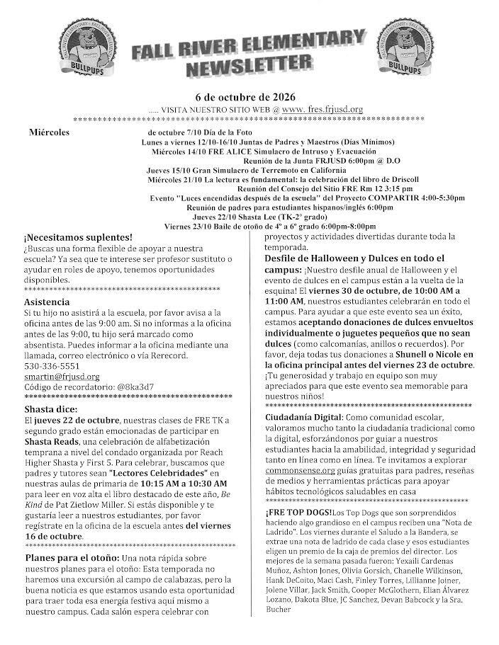 Newsletter 10/6/26