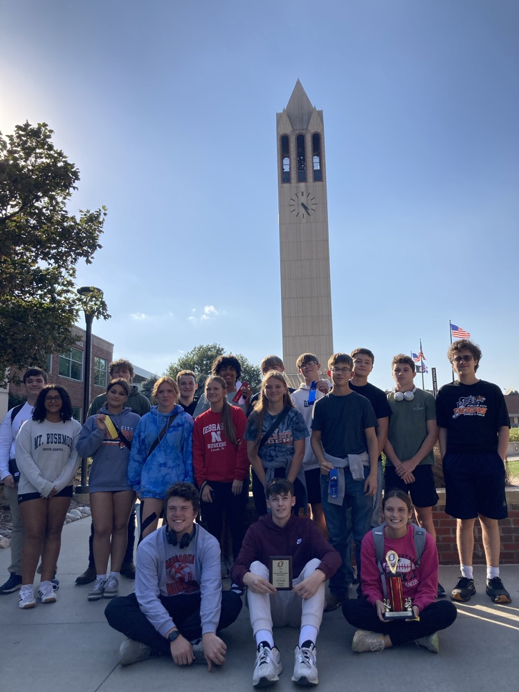 Math team at UNO bell tower