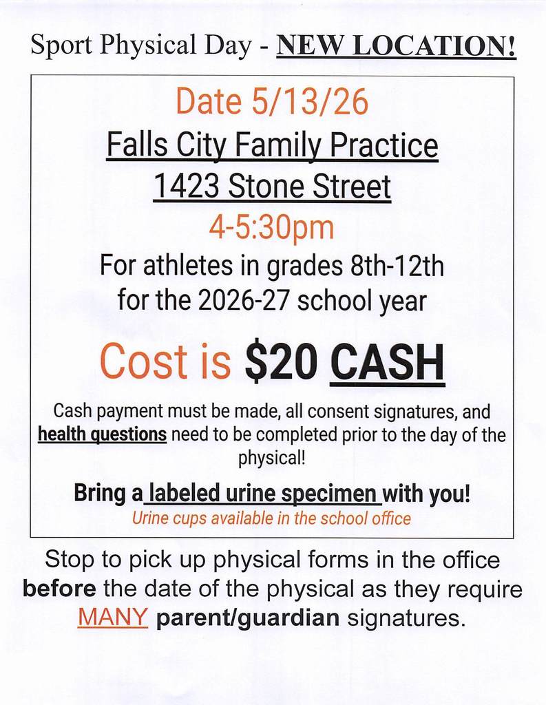 Location change for Sports Physicals!
