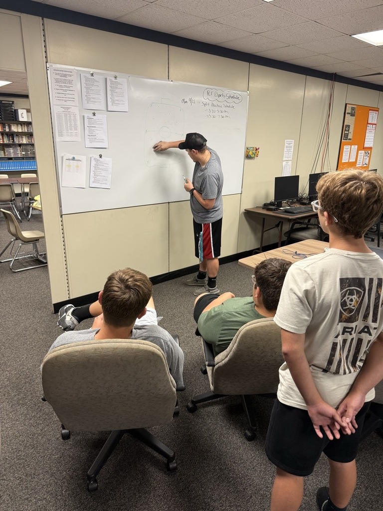 Ethan Boatright working on rotations with the varsity FCT Rocket League Team of Mason Simpson, Gavin Simpson, and Dayken McKim.