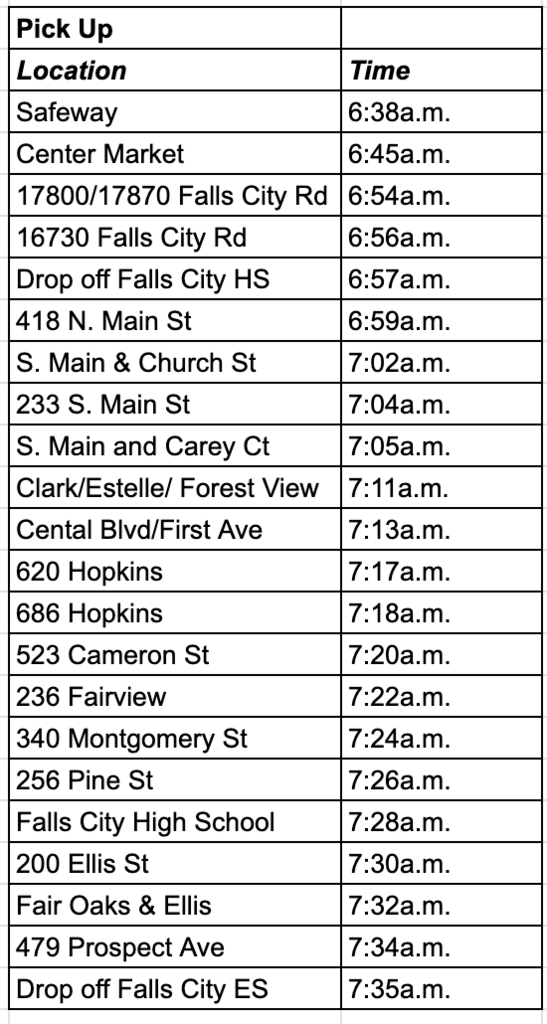 Bus route 9/4/26