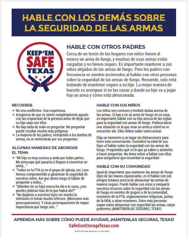 Gun Safety Flyer 2 (Spanish)
