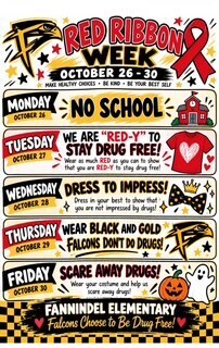 Elementary Dress-Up Days for Red Ribbon Week