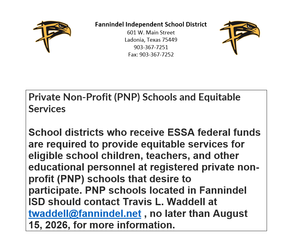 Private Non Profit  notice equitable service 