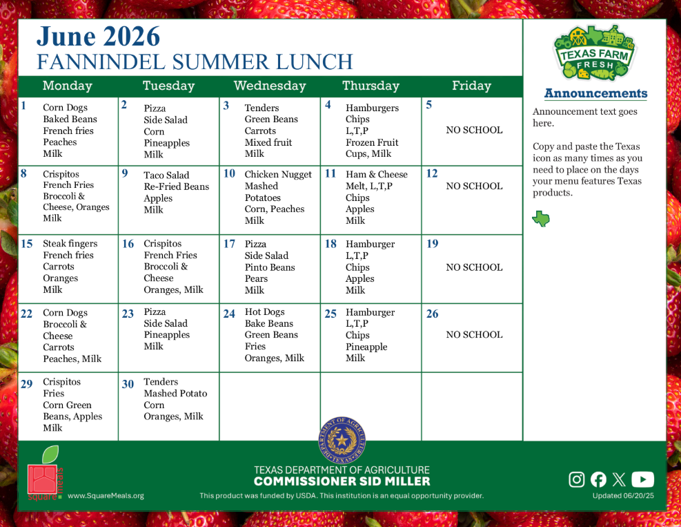 Summer Menu