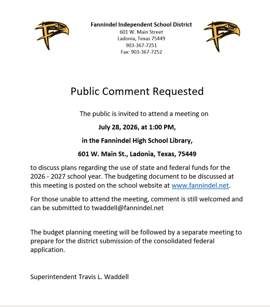 Meeting notice public comment federal funds