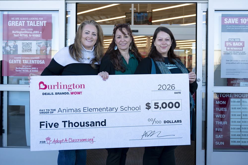 Animas Elementary Receives $5,000 Donation From New Burlington Store