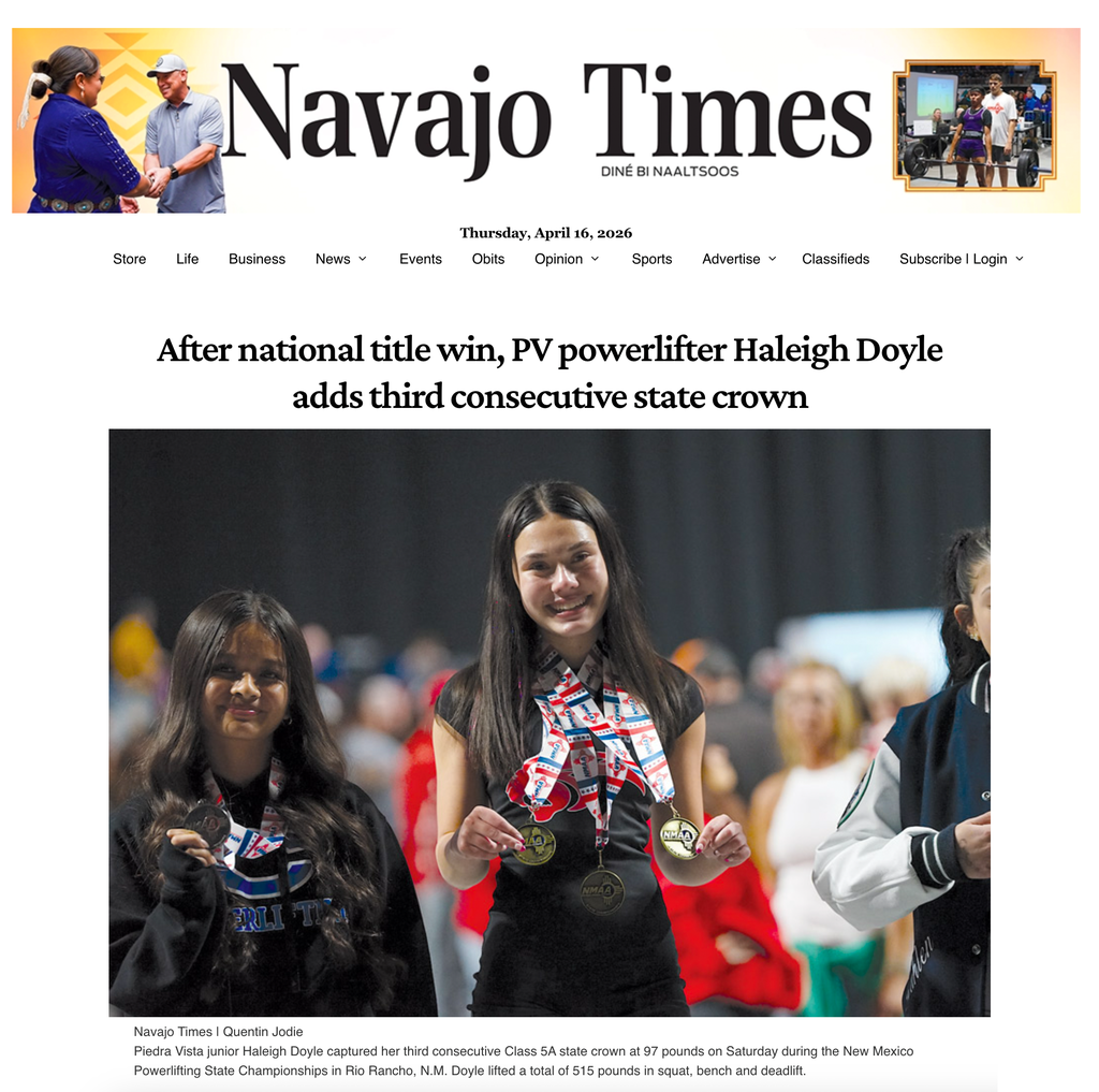 PV powerlifter Haleigh Doyle adds third consecutive state crown.