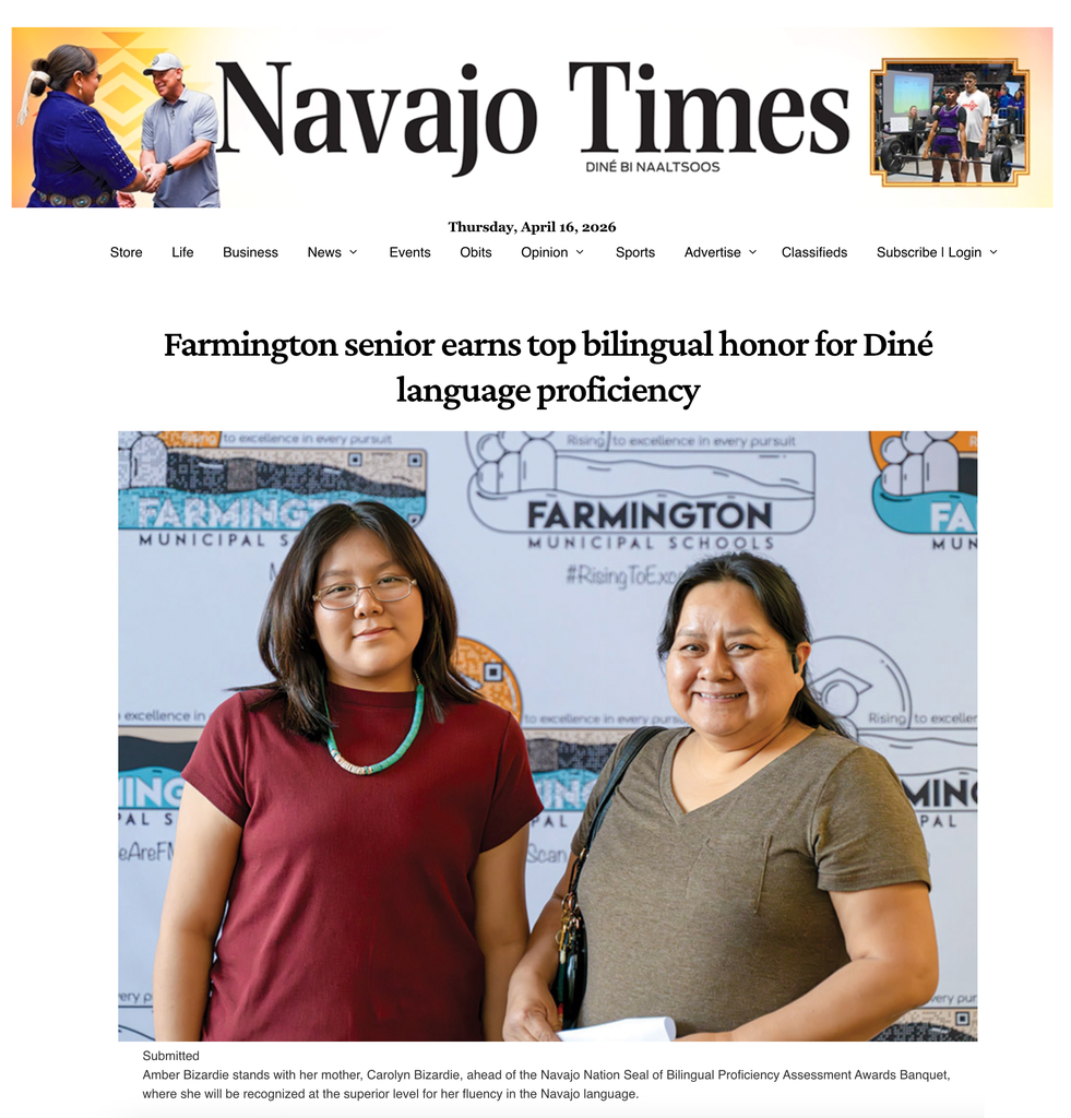 Farmington senior earns top bilingual honor for Diné language proficiency. 