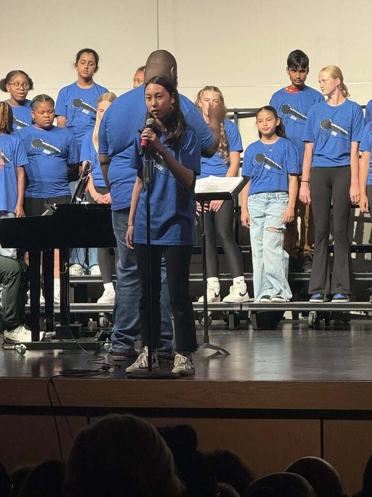 Students singing at East Middle School’s Spring Pop Concert.