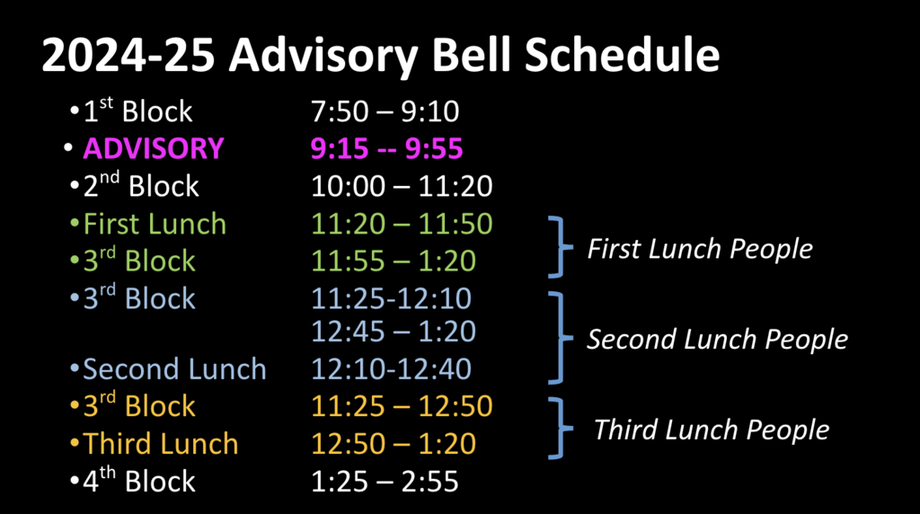 graphic of schedule