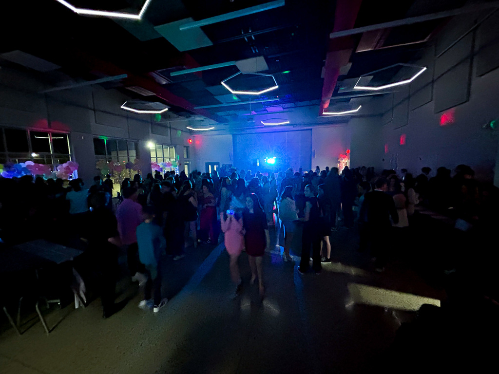 Students in the auditorium for the dance