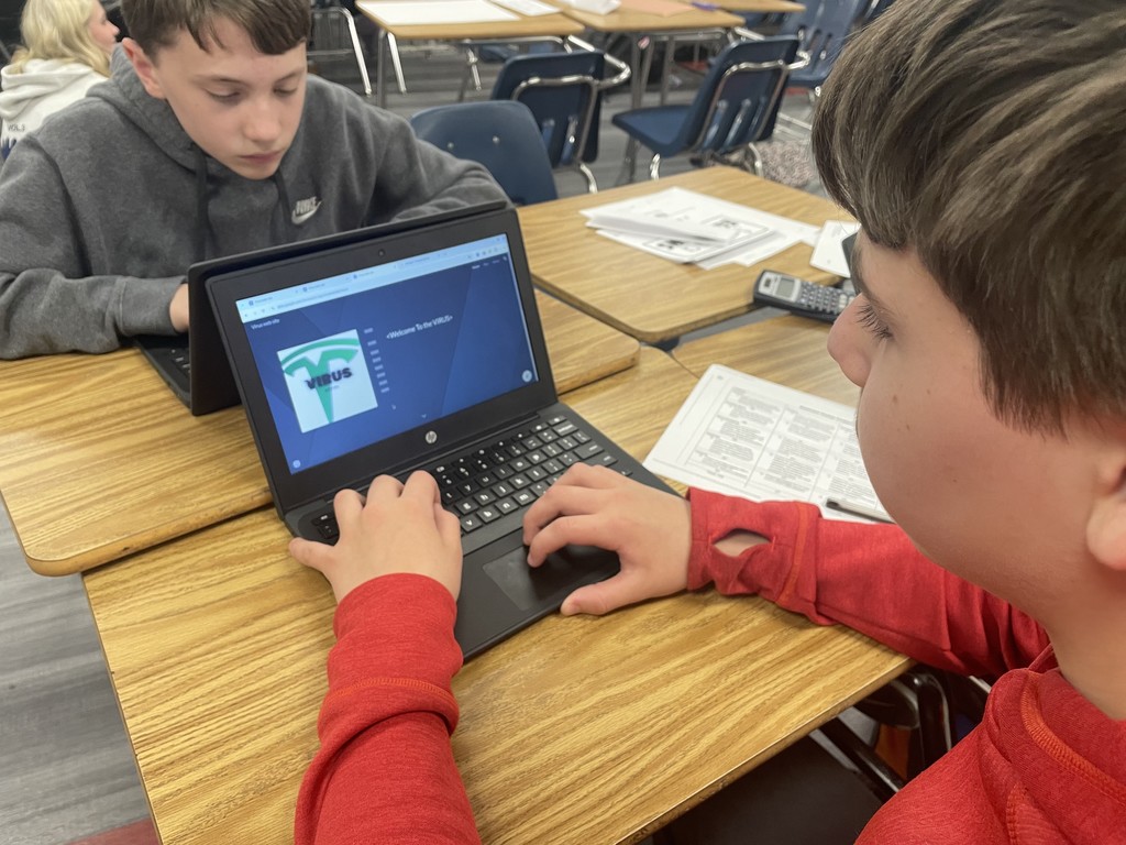 View of chromebook screen, student working