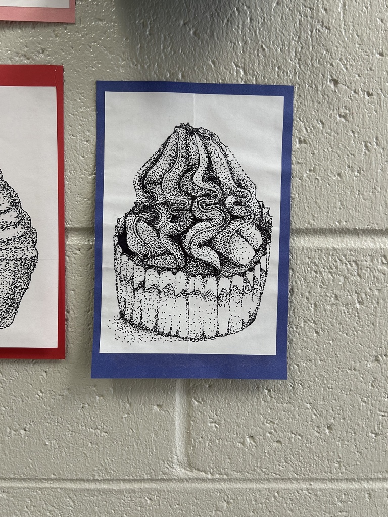 Close up of cupcake artwork