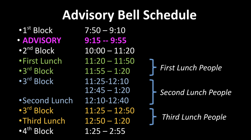 graphic of schedule 