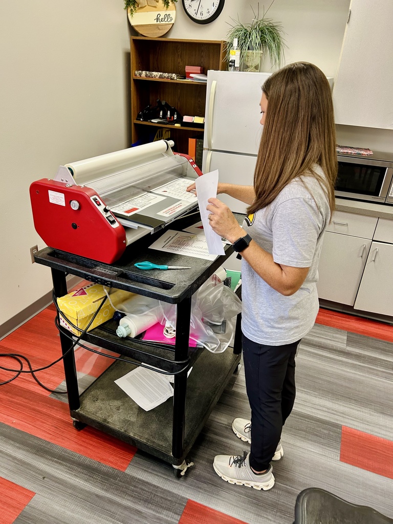 Teacher laminating