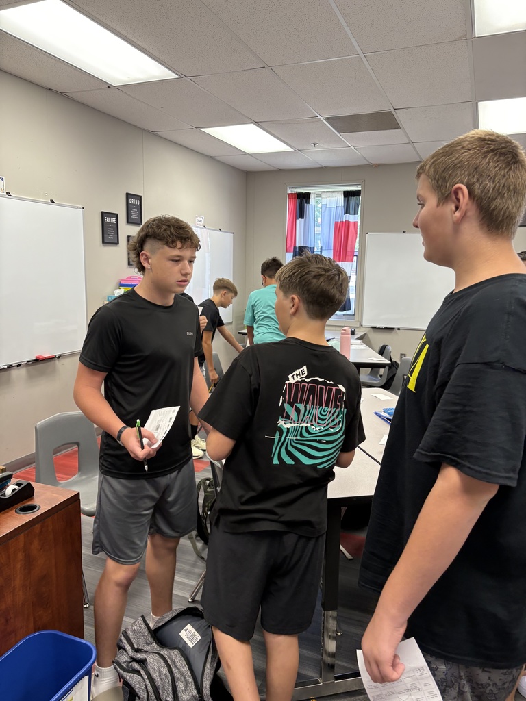 Students playing a game in class